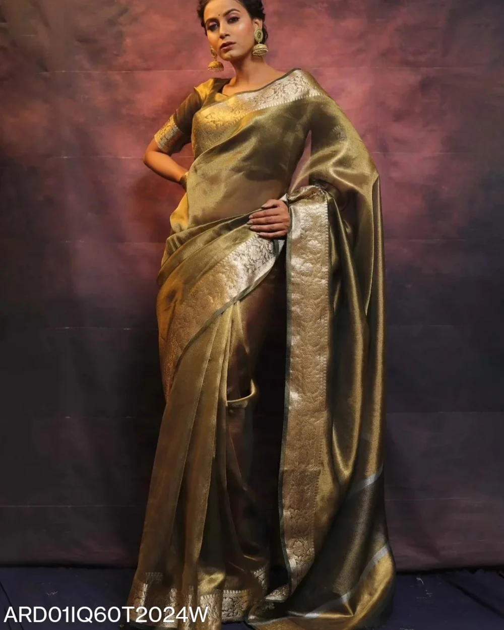 Green Banarasi Tissue Silk Saree