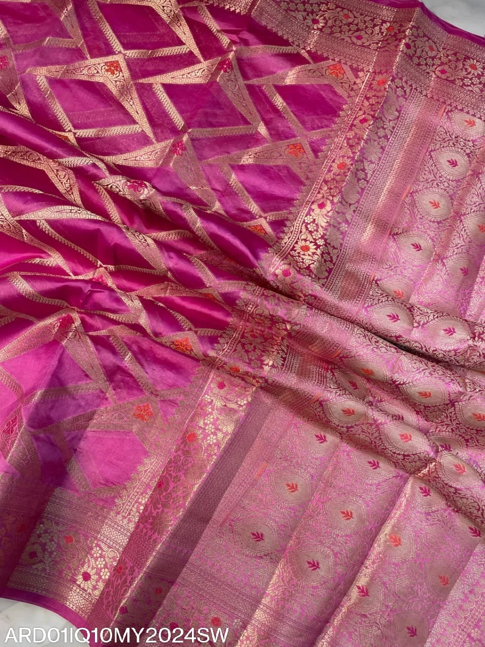 Ardhaangini-5-1 Banarasi Mysore Silk Pink Color Saree by Ardhaangini