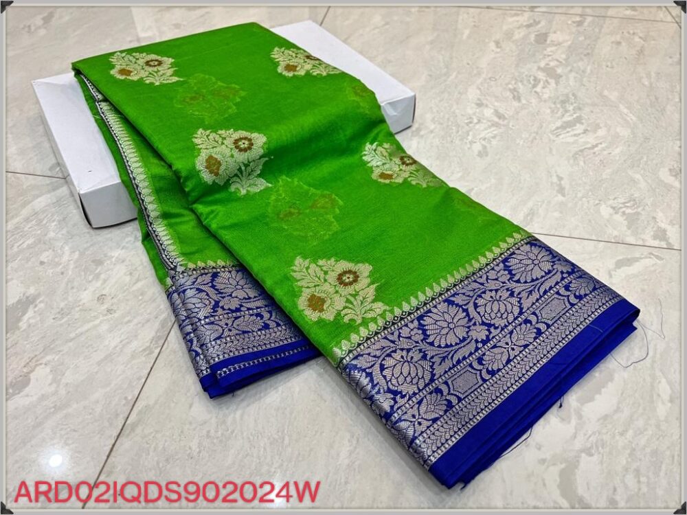 Green and Blue color Saree