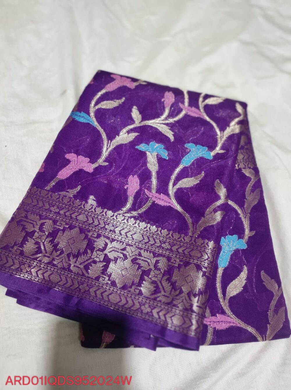 Purple Dupion silk saree