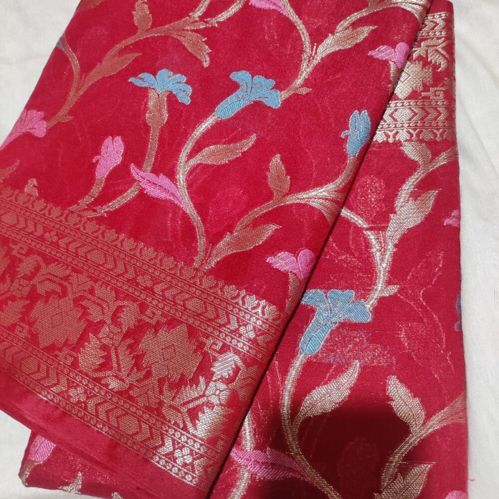 Maroon Dupion Silk Saree