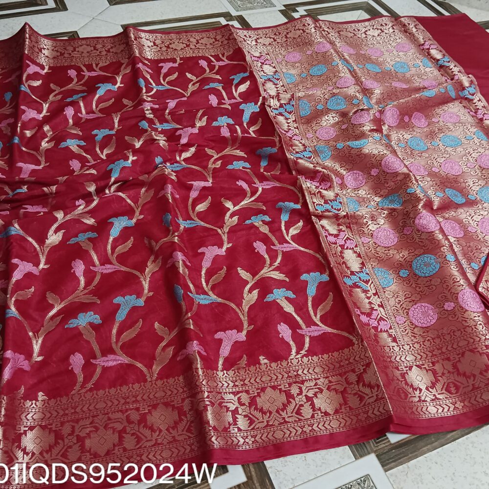 Maroon Dupion Silk Saree