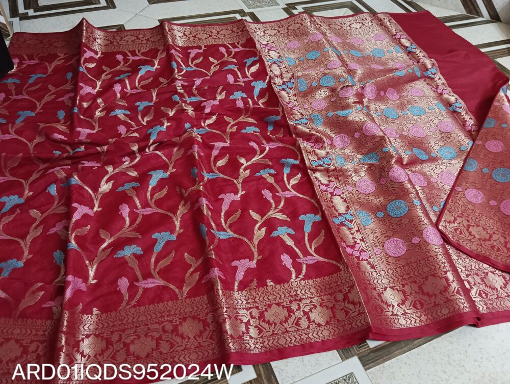 Maroon Dupion Silk Saree