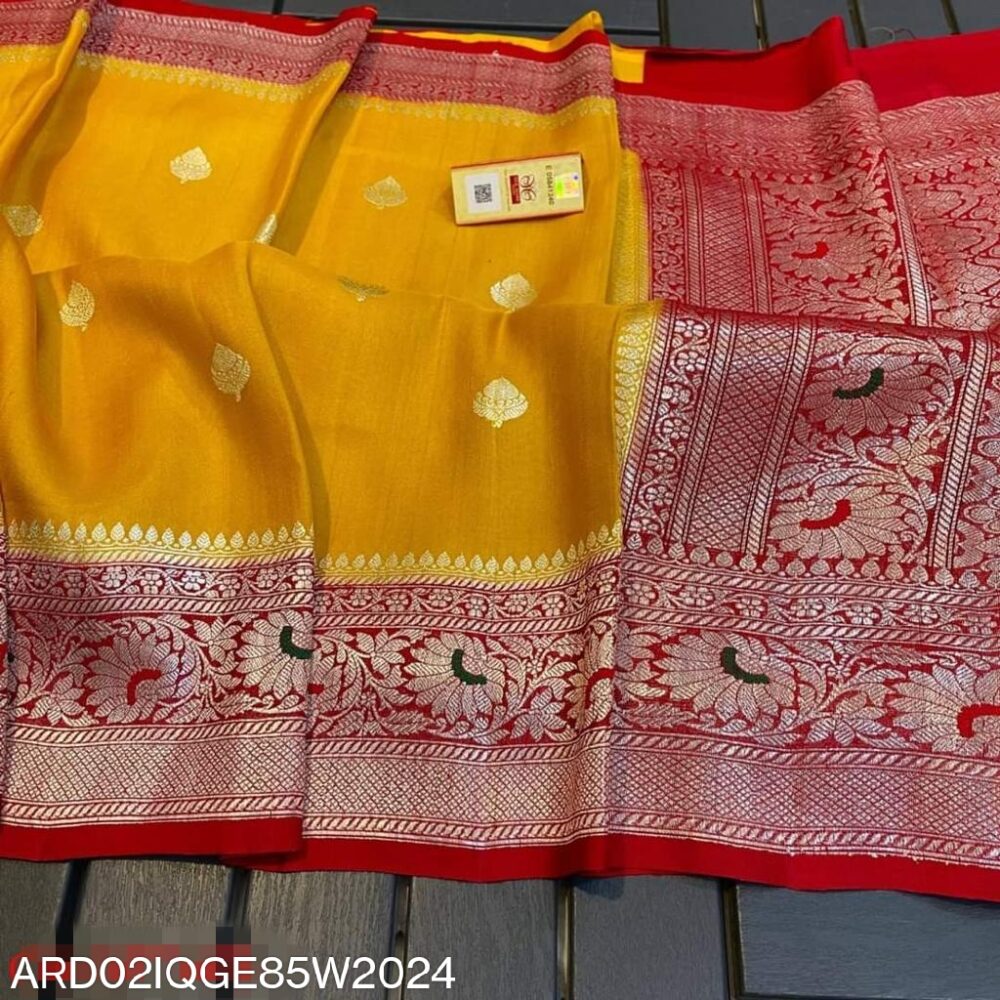 Ardhaangini Yellow and red color Georgette Saree 03