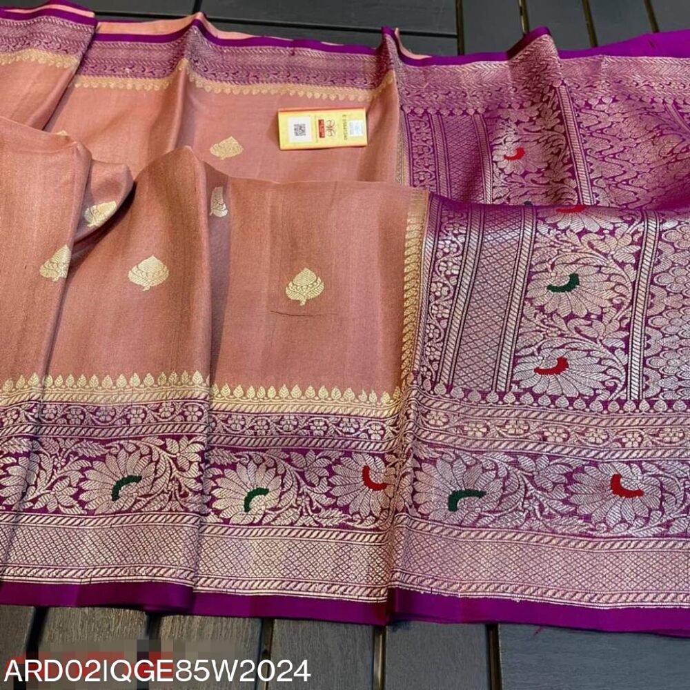 Ardhaangini peach and magenta color Georgette Saree 05