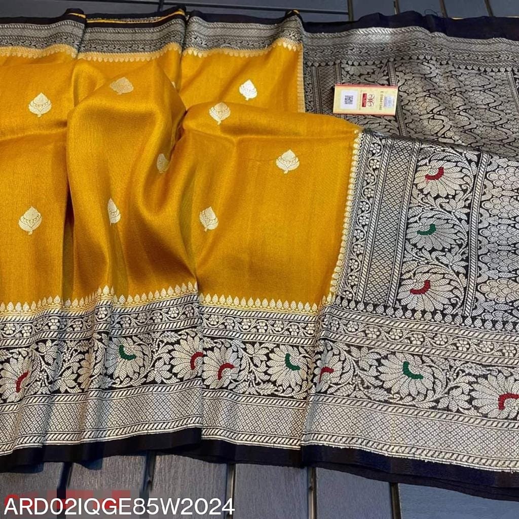 Ardhaangini Georgette Saree 06 Ardhaangini Yellow and black color Georgette Saree 06