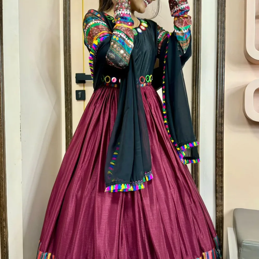 2-Piece Chinon Silk Gown with Beautiful Dupatta
