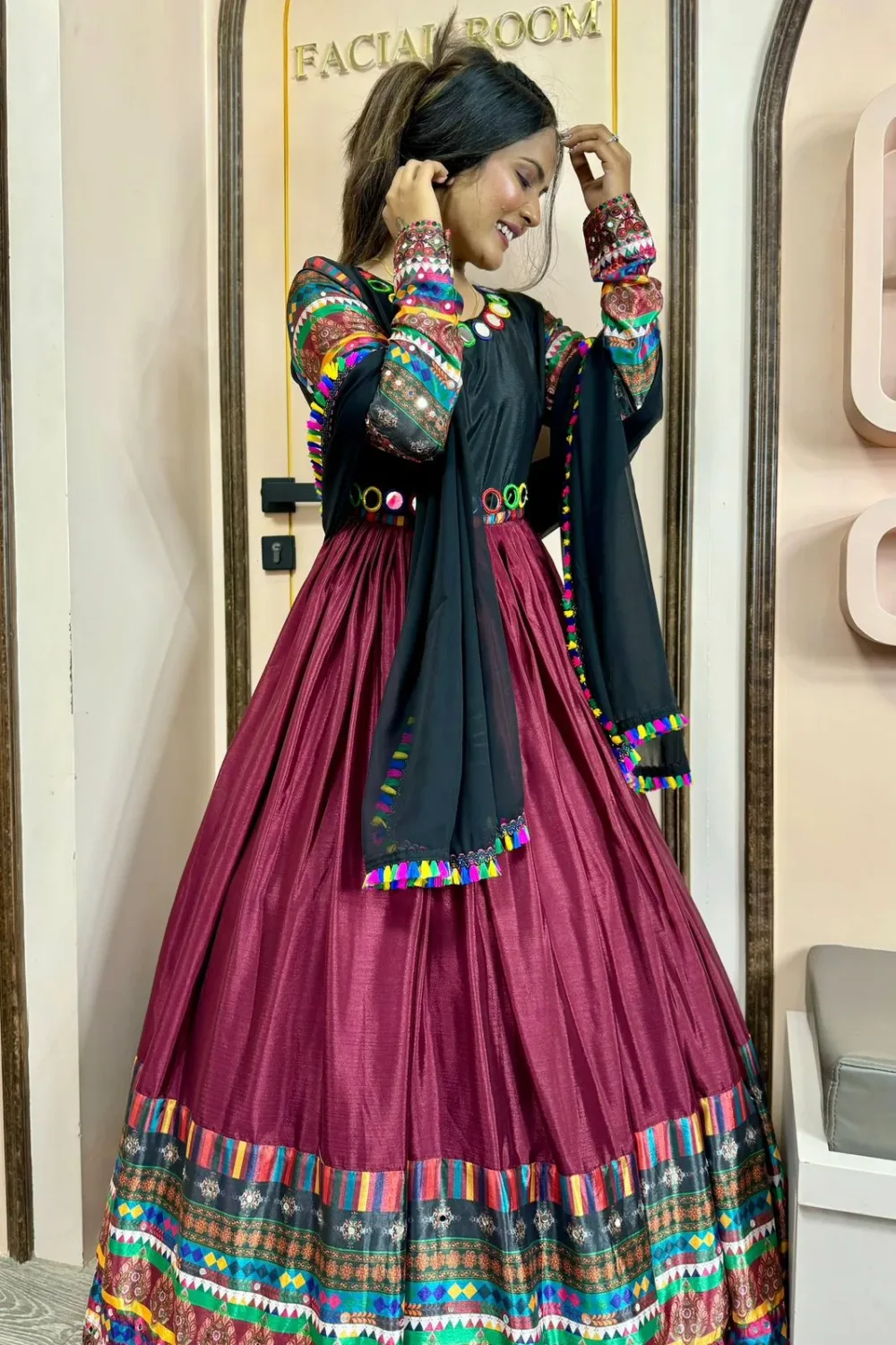 2-Piece Chinon Silk Gown with Beautiful Dupatta