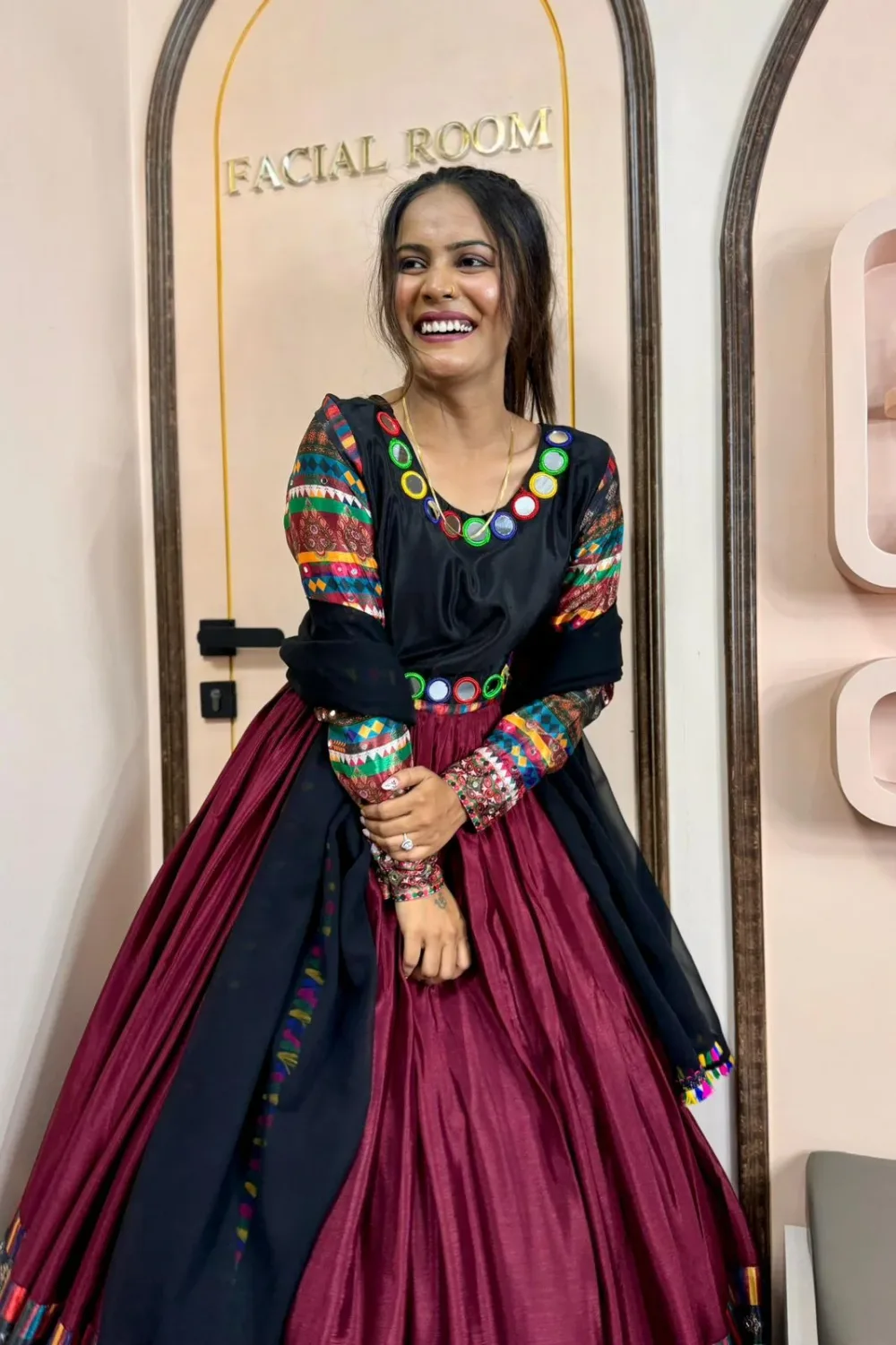 2-Piece Chinon Silk Gown with Beautiful Dupatta