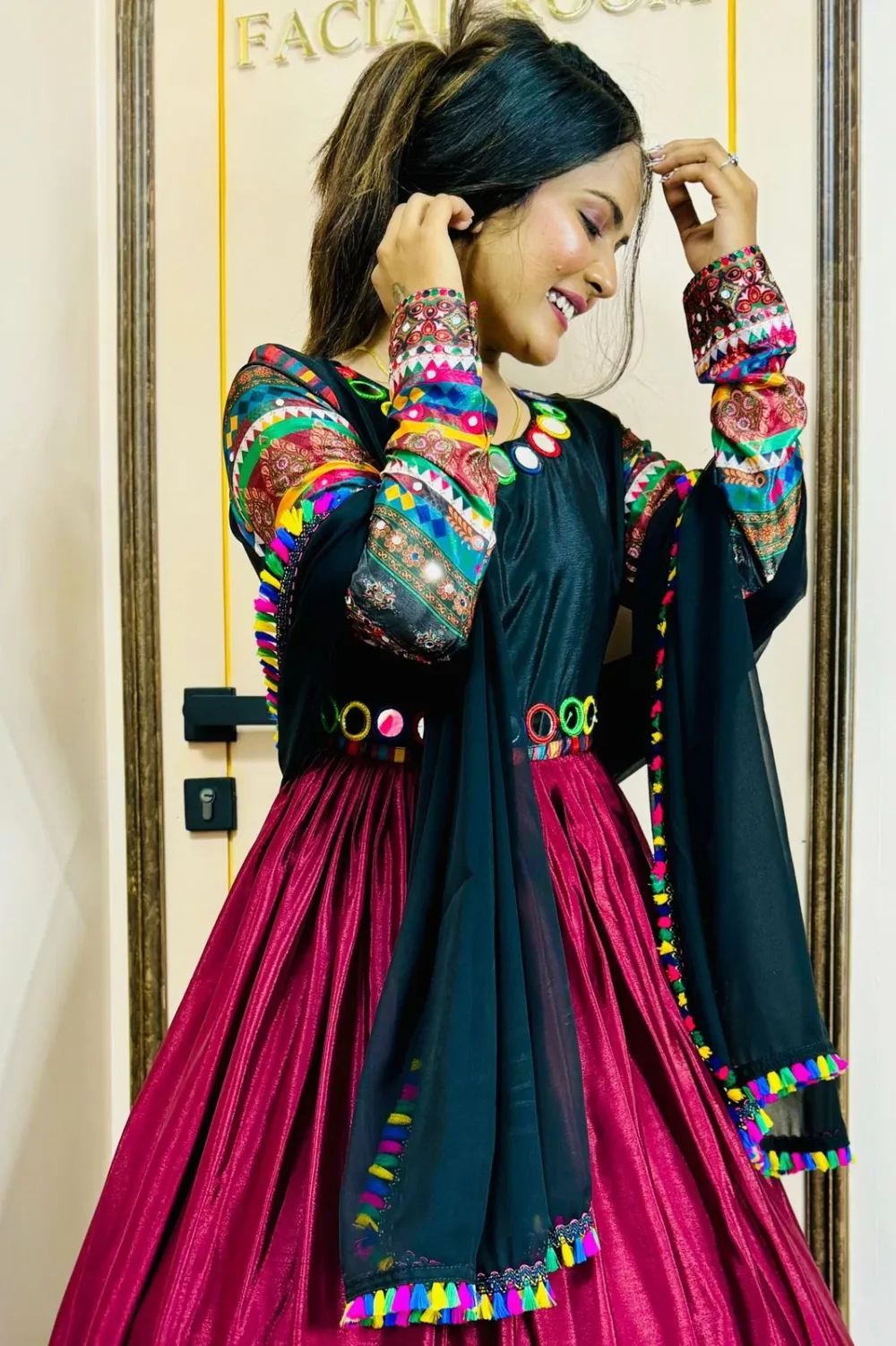 2-Piece Chinon Silk Gown with Beautiful Dupatta