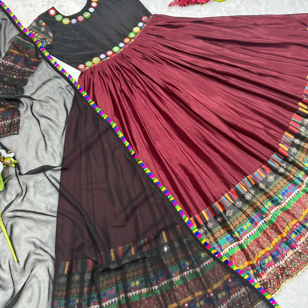2-Piece Chinon Silk Gown with Beautiful Dupatta