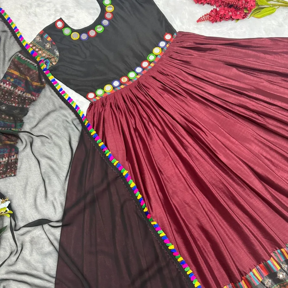 2-Piece Chinon Silk Gown with Beautiful Dupatta