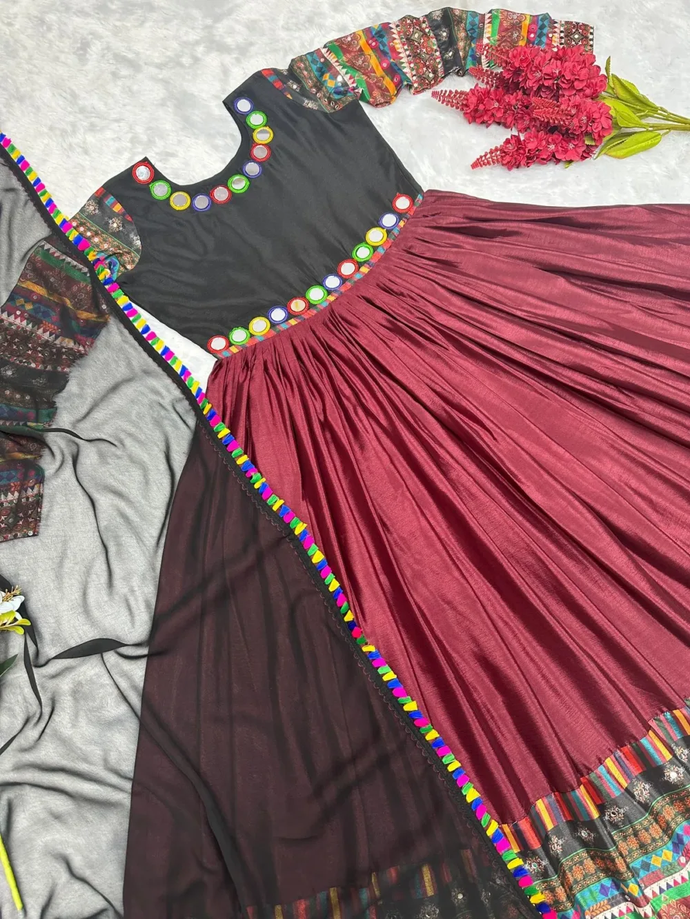 2-Piece Chinon Silk Gown with Beautiful Dupatta