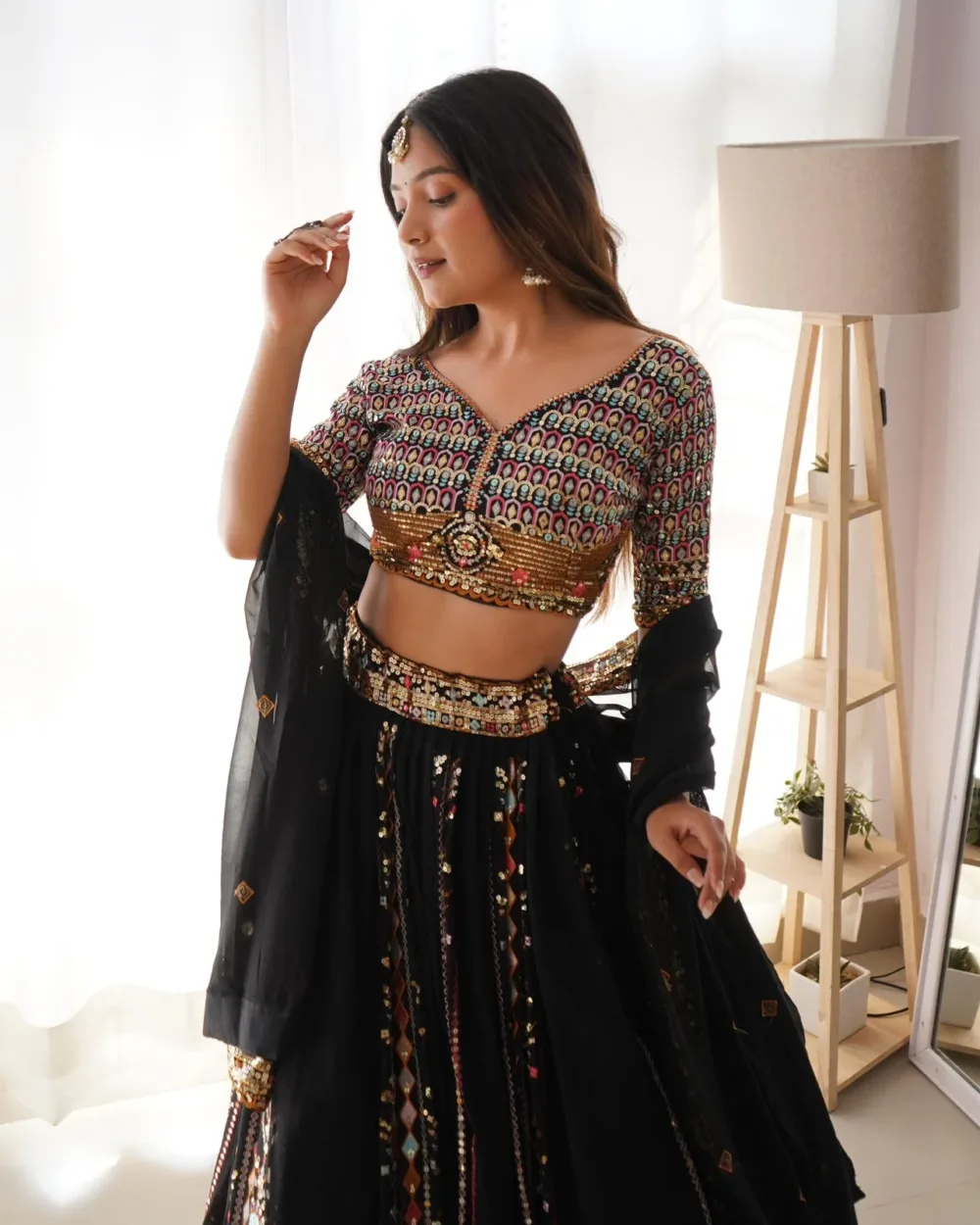 Faux Georgette Lehenga Choli Set with Dupatta