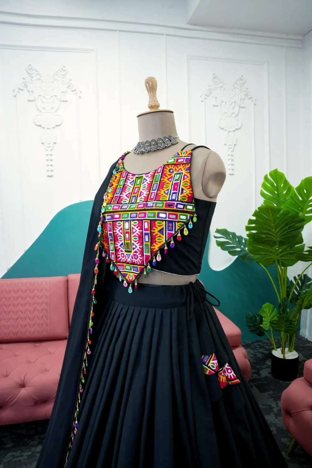 Rayon Lehenga Choli Set with Real Mirror
