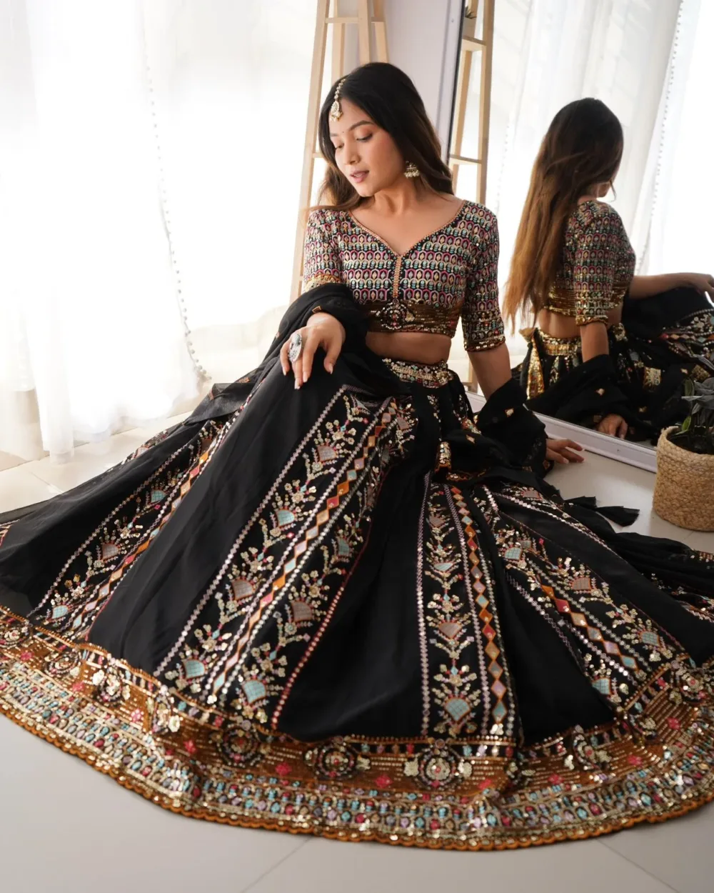 Faux Georgette Lehenga Choli Set with Dupatta