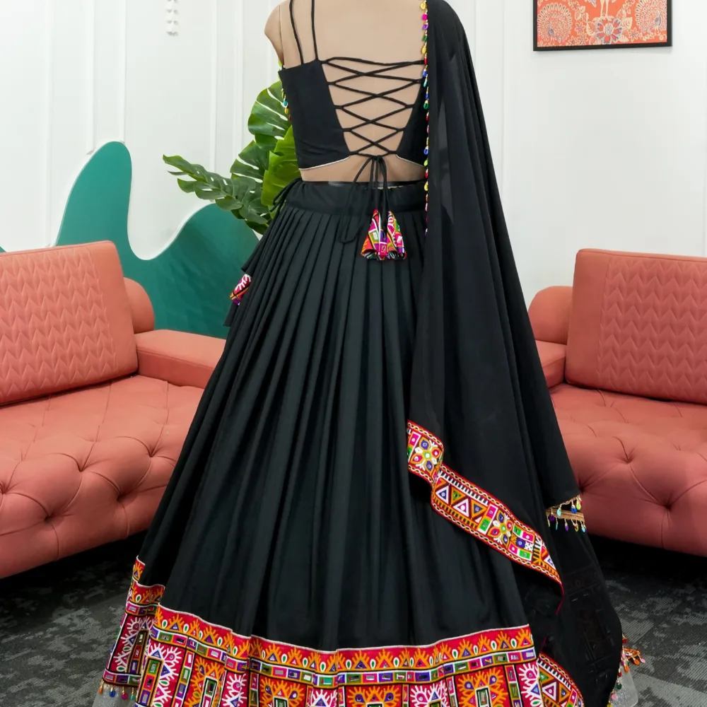 Rayon Lehenga Choli Set with Real Mirror