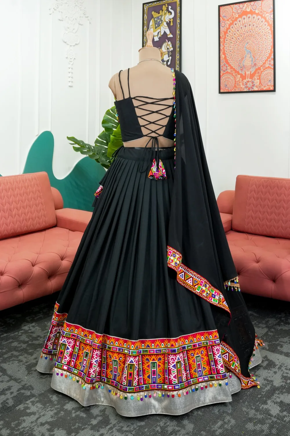 Rayon Lehenga Choli Set with Real Mirror