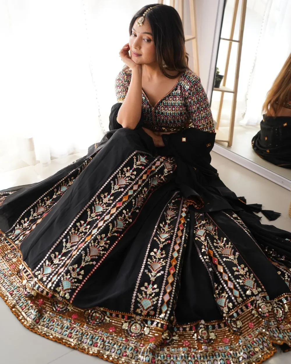 Faux Georgette Lehenga Choli Set with Dupatta