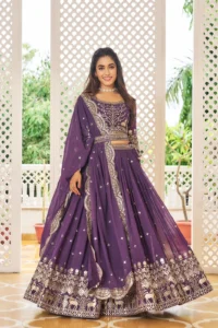 Festive Wear Lehenga Choli in Purple Color