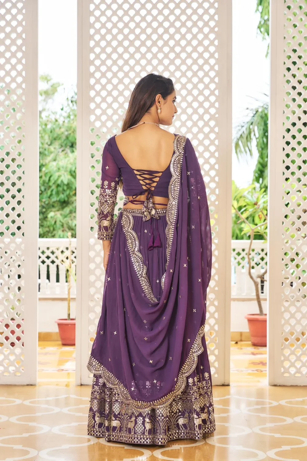 Festive Wear Lehenga Choli in Purple Color