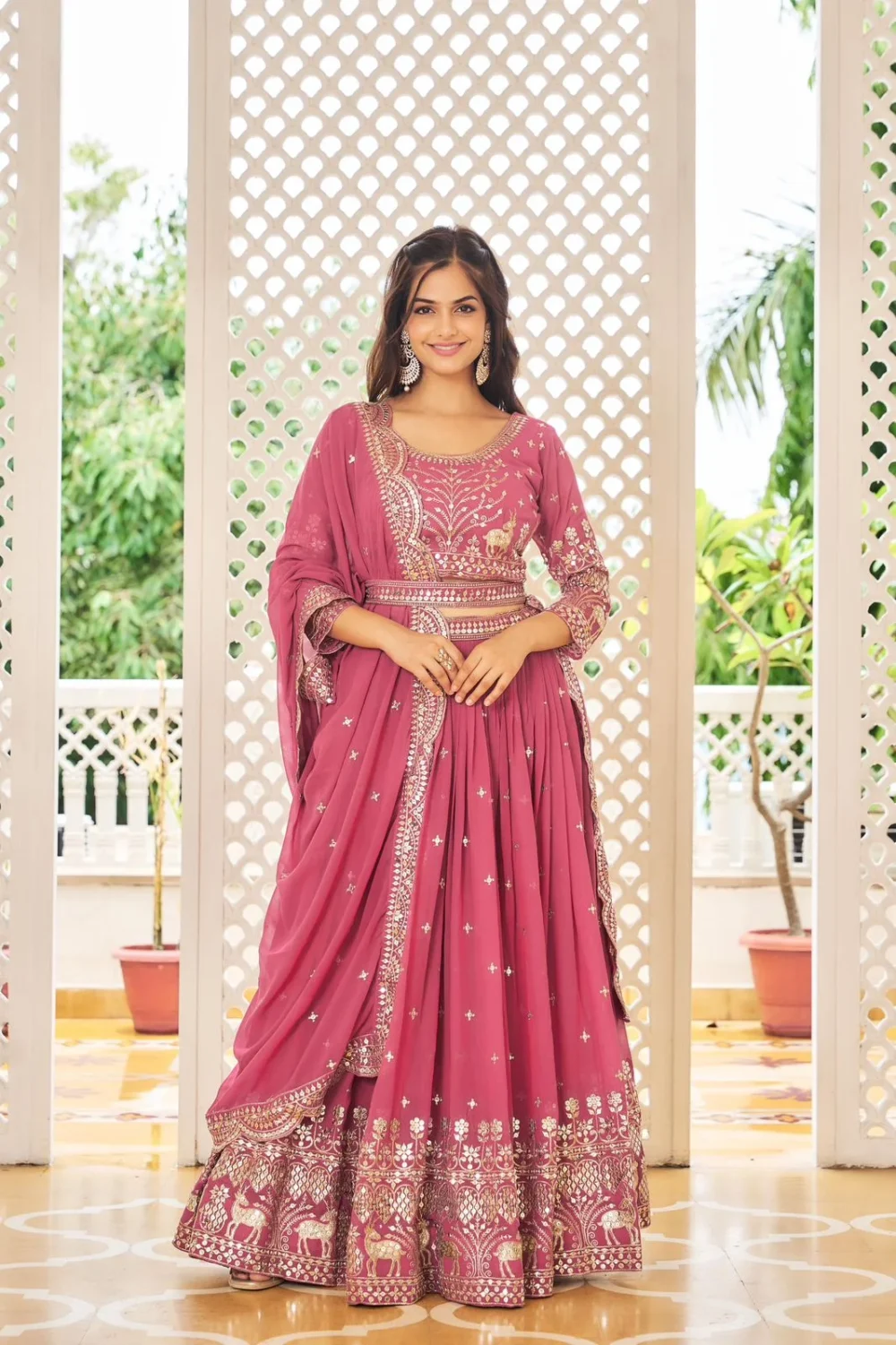 Festive Wear Lehenga Choli in Baby Pink Color