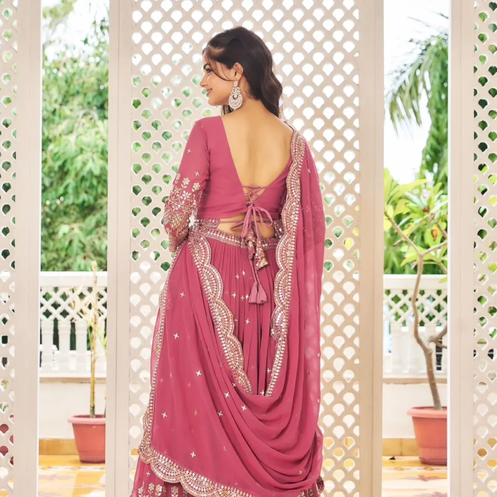 Festive Wear Lehenga Choli in Baby Pink Color