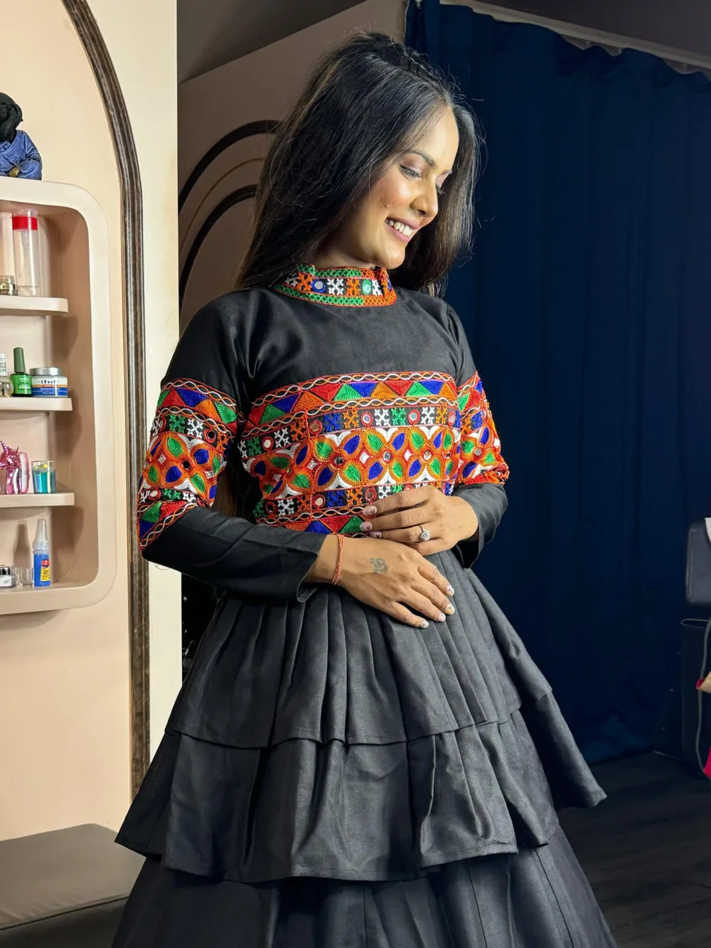 Double Flair Kediyu-Lahenga with Dupatta