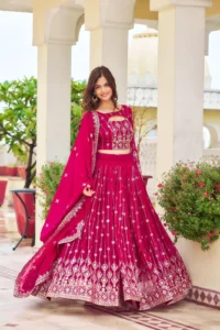 Navratri Special Pink Color Lehenga Choli