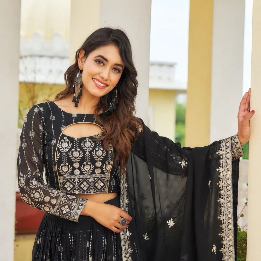 Navratri Special Black Color Lehenga Choli