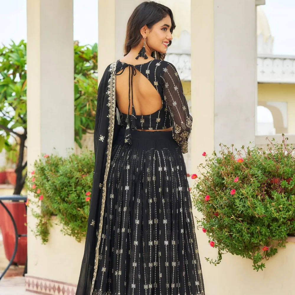 Navratri Special Black Color Lehenga Choli