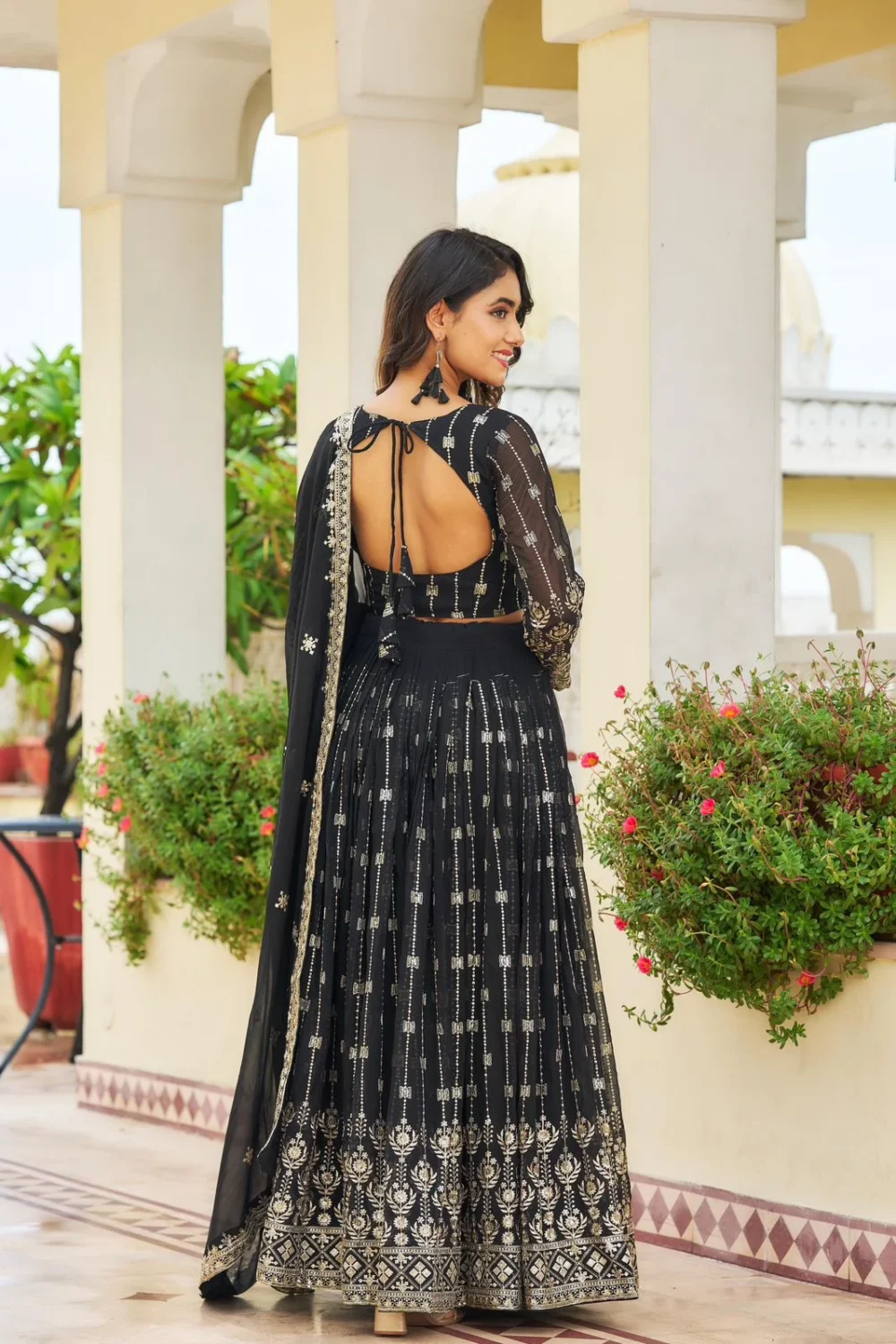 Navratri Special Black Color Lehenga Choli