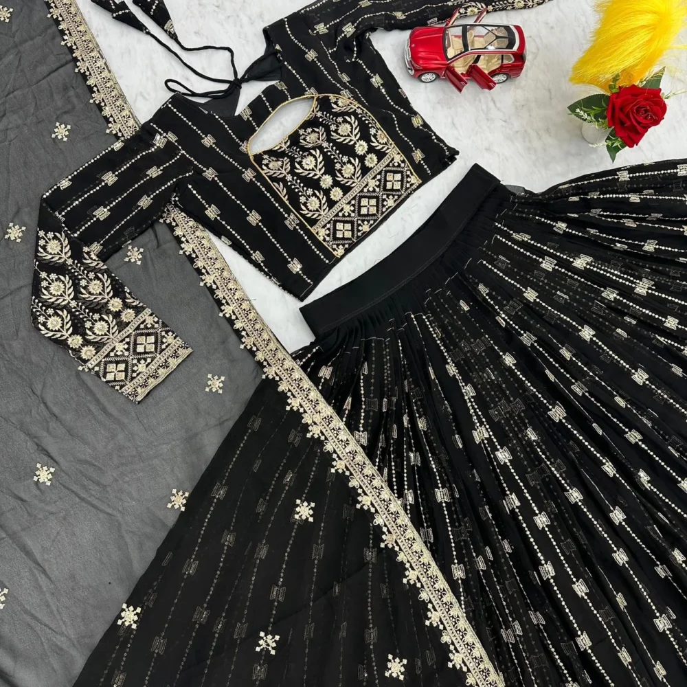 Navratri Special Black Color Lehenga Choli