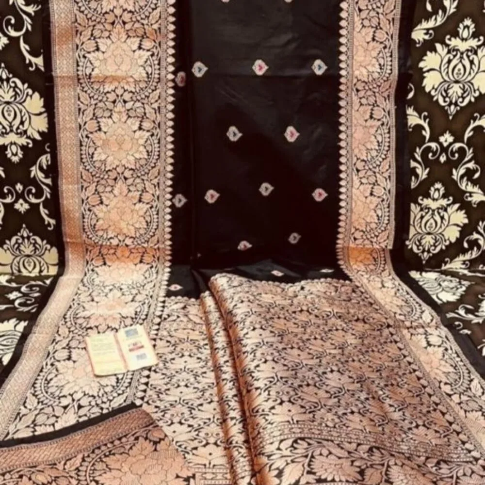 Mysore Silk Black Color Saree