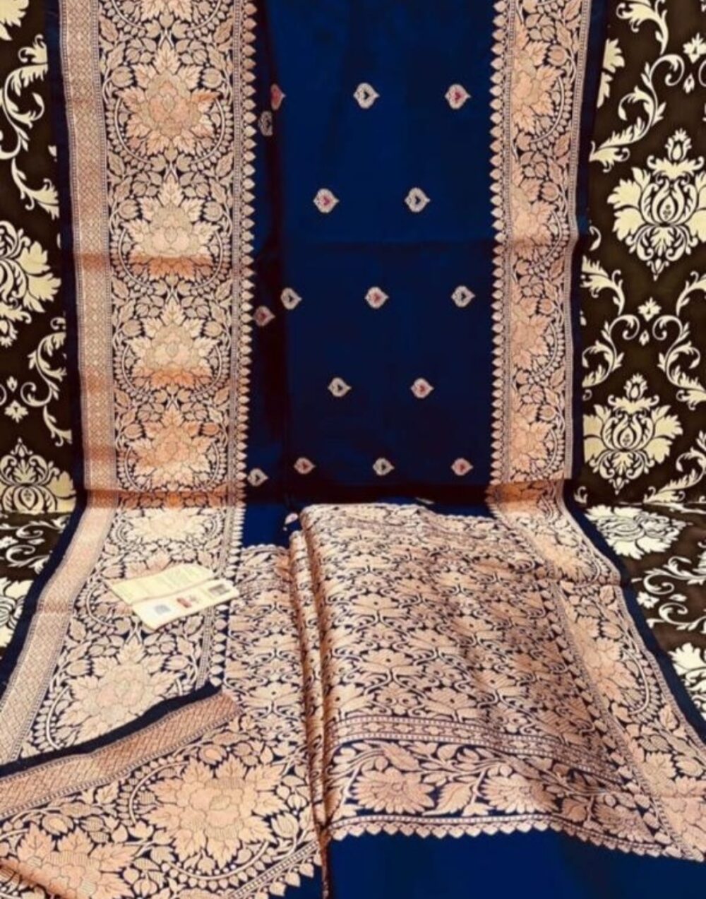 Mysore Silk Navy Blue Color Saree