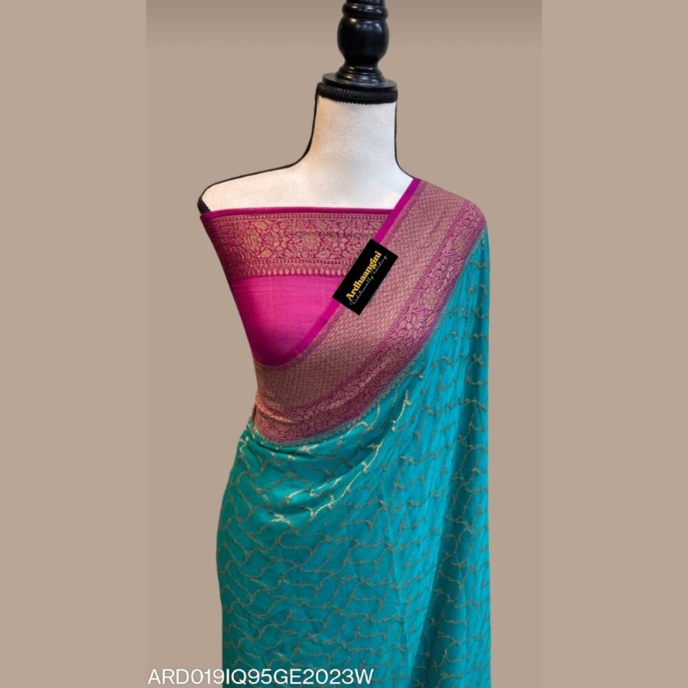 Semi georgette banarasi saree