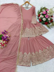 Ardhaangini Pure Fox Georgette Sharara Set