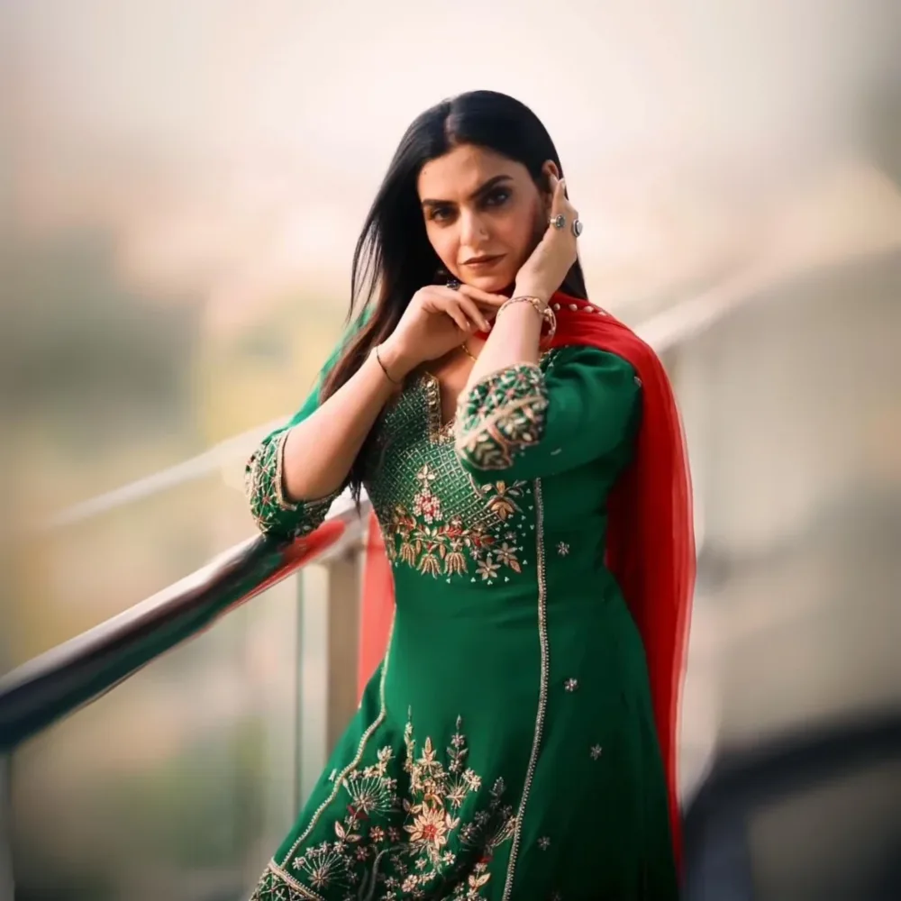 Faux Georgette Bottle Green Color Three-Piece Sharara Set with Dupatta By Ardhaangini