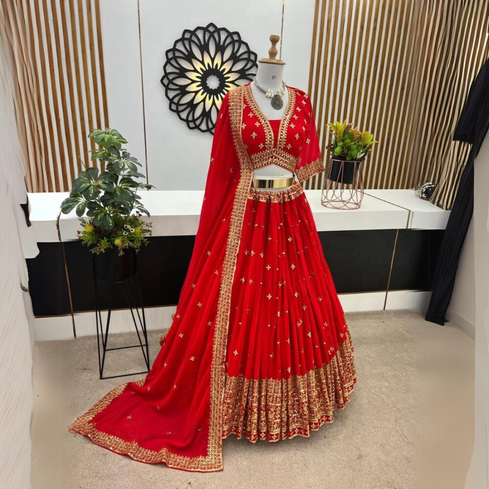 Wedding Collection Lehenga Choli with Full Heavy Embroidery Sequence Work