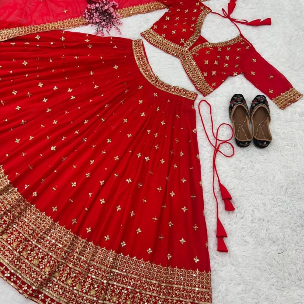 Wedding Collection Lehenga Choli with Full Heavy Embroidery Sequence Work