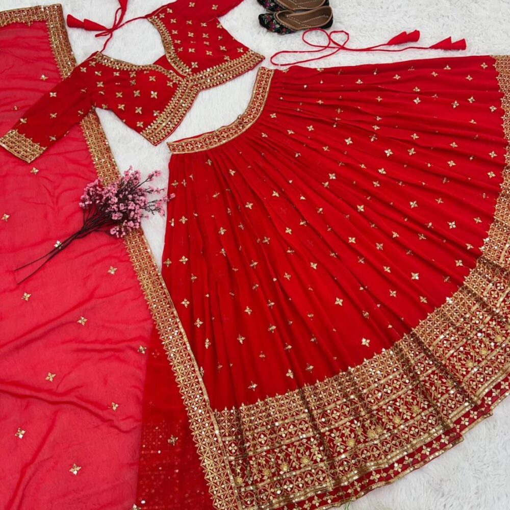 Wedding Collection Lehenga Choli with Full Heavy Embroidery Sequence Work