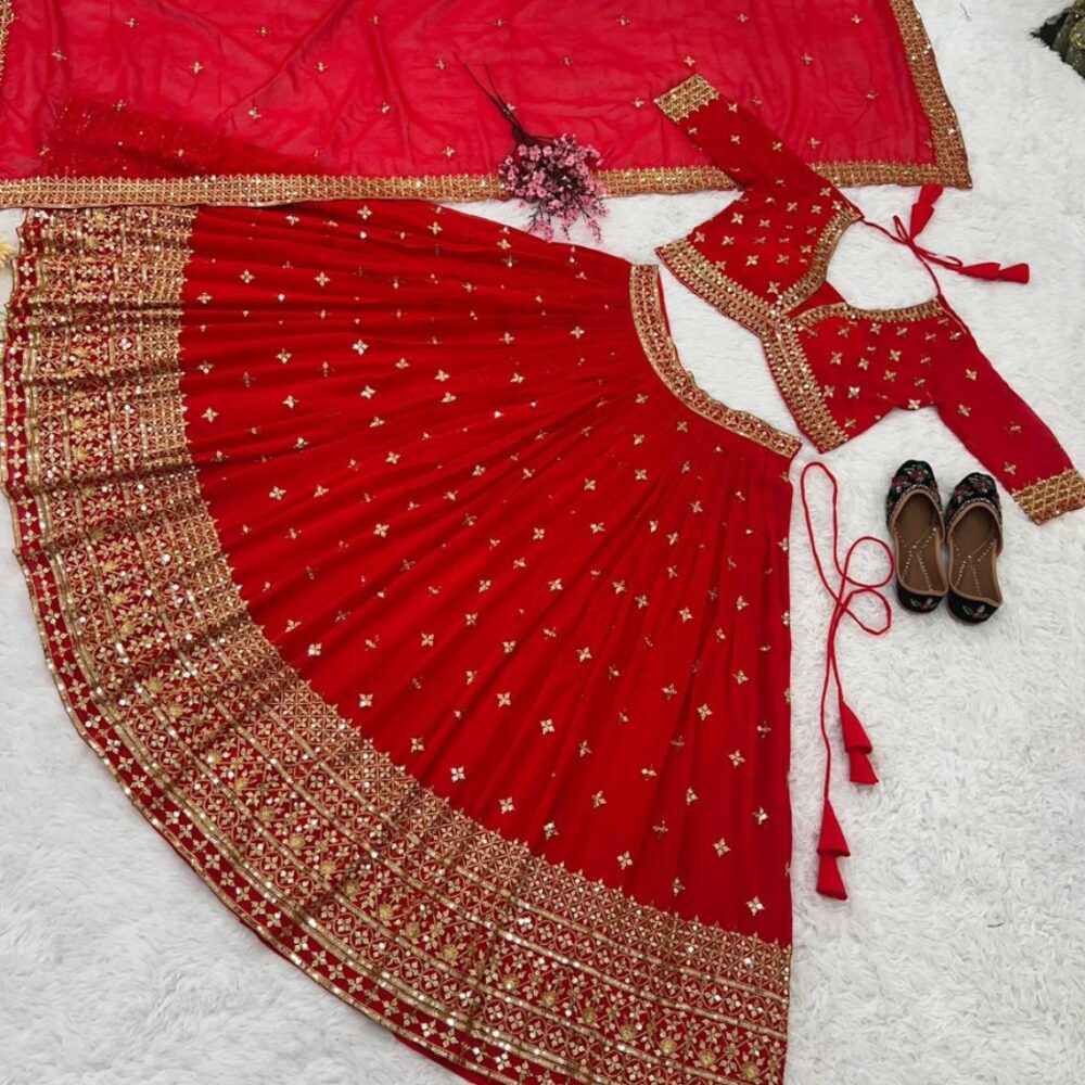 Wedding Collection Lehenga Choli with Full Heavy Embroidery Sequence Work