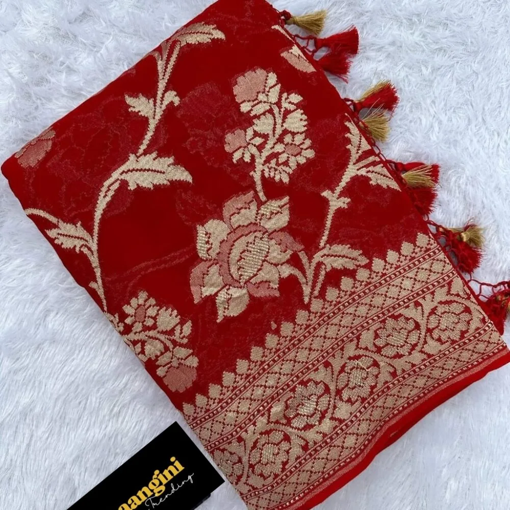 Banarasi Semi Georgette Soft Silk Saree