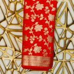 Banarasi Semi Georgette Orange Color Saree