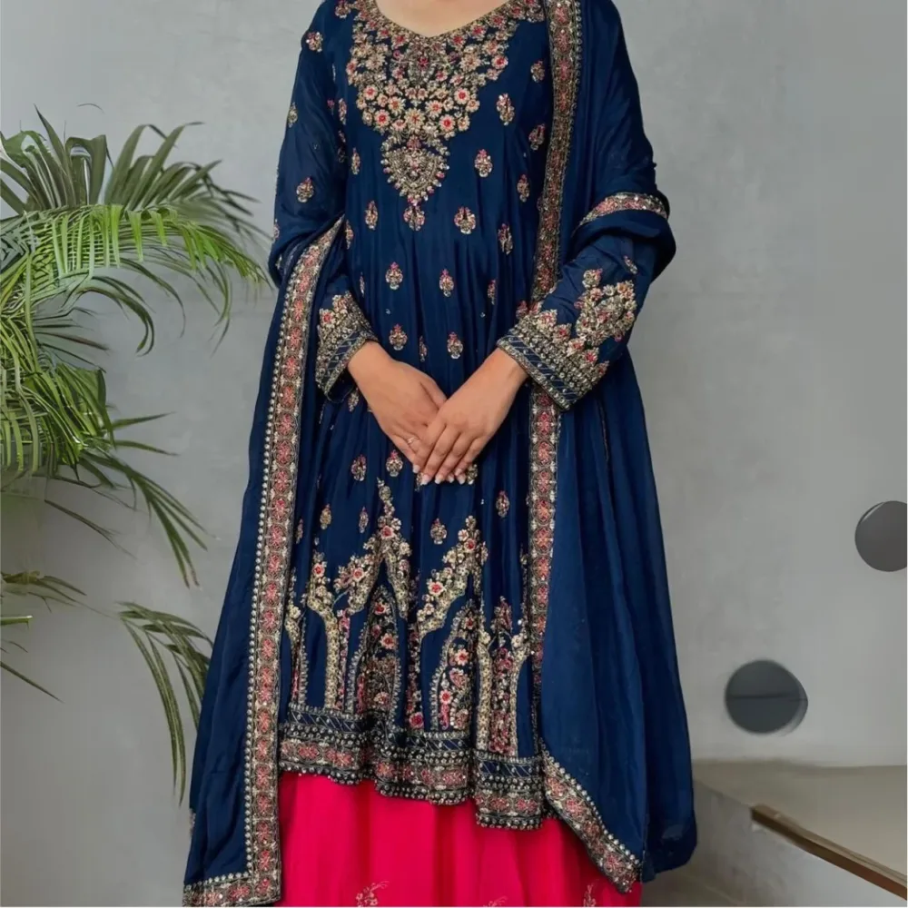 Designer Party Wear Heavy Faux Georgette Top Lehenga with Dupatta