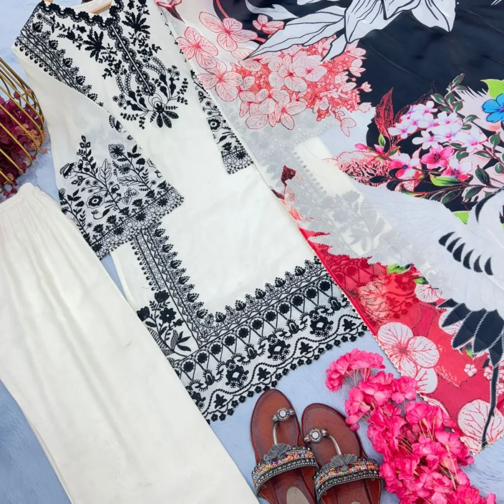 Party Wear Chinon Silk Salwar Suit Set