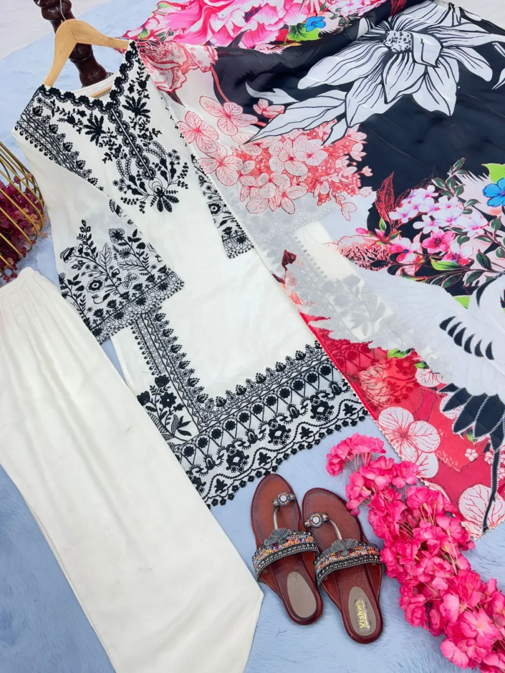 Party Wear Chinon Silk Salwar Suit Set