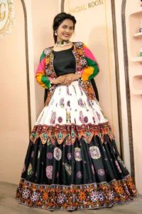 Embroidery and Digital Print Lehenga Choli with Koti