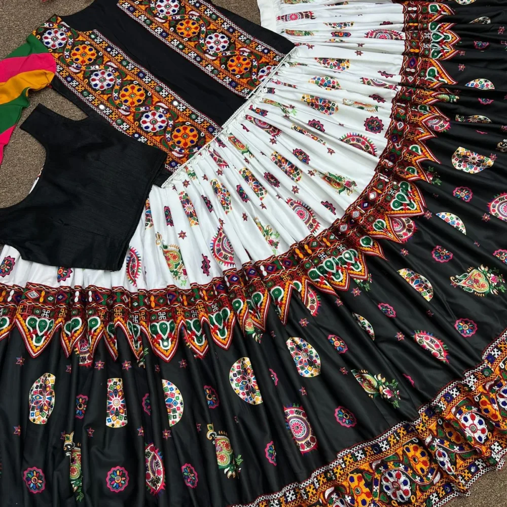 Embroidery and Digital Print Lehenga Choli with Koti