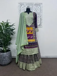 Fancy Pista Green Color Digital Print and Heavy Embroidery Sharara Set with Dupatta By Ardhaangini